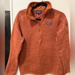 Patagonia Better Sweater 1/4 Zip Pullover Medium Orange Fleece Jacket Women